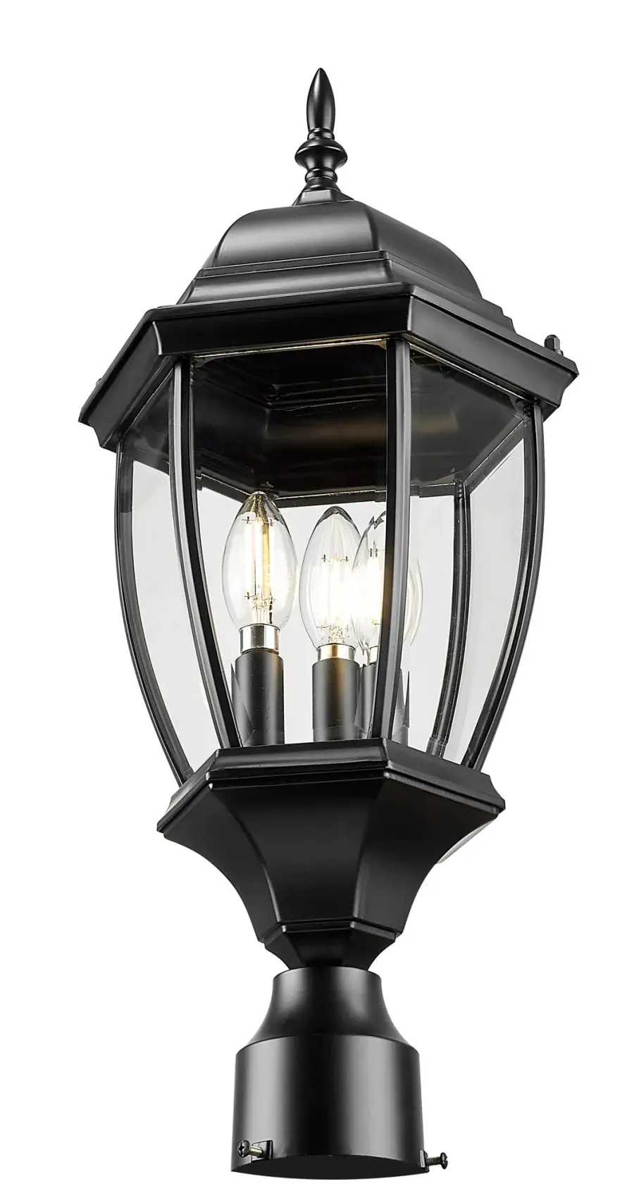 Wexford 3-Light Outdoor Post Mount in Matte Black - Image 4