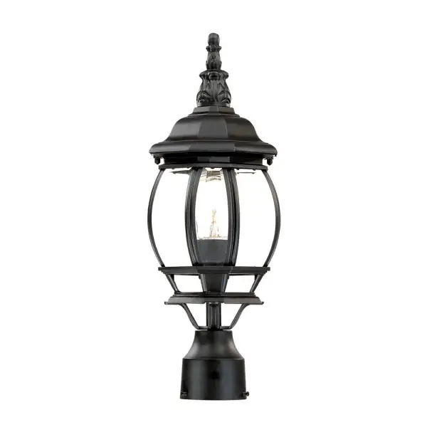 Chateau 1-Light Outdoor Post Mount in Matte Black