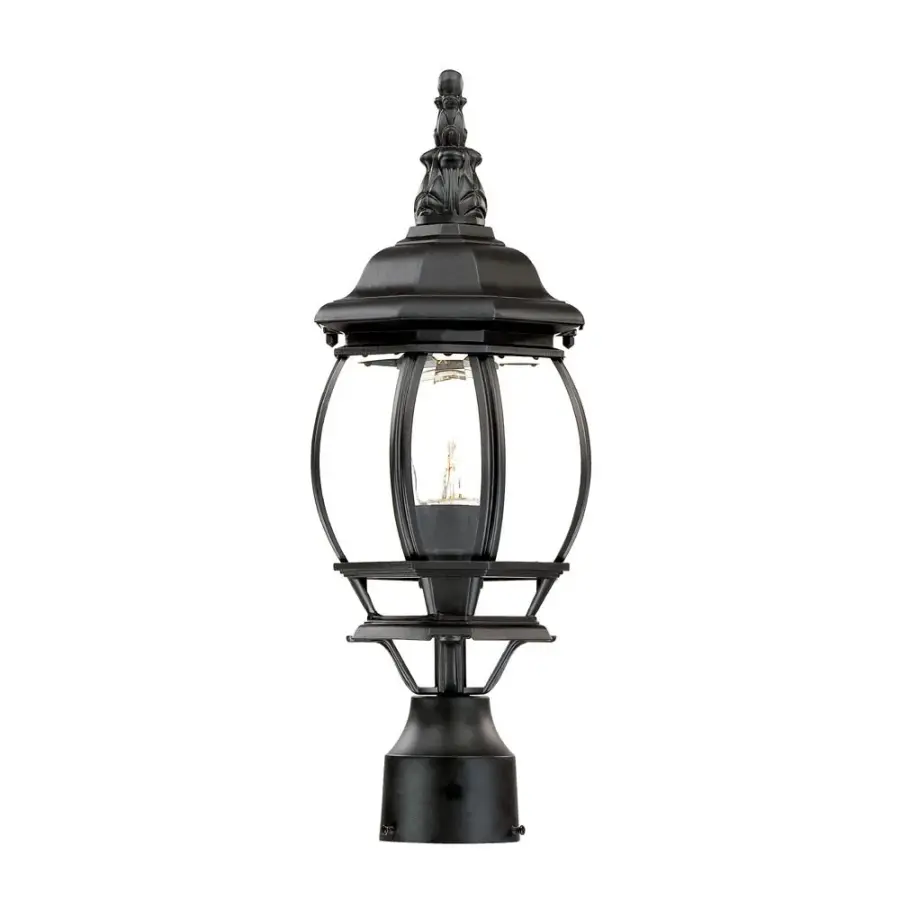 Chateau 1-Light Outdoor Post Mount in Matte Black