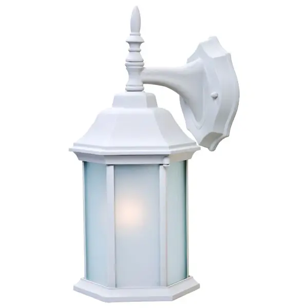 This compact outdoor wall sconce combines timeless Craftsman design with weather-resistant cast aluminum construction. The frosted glass diffuser provides soft, welcoming illumination perfect for entryways and porches.