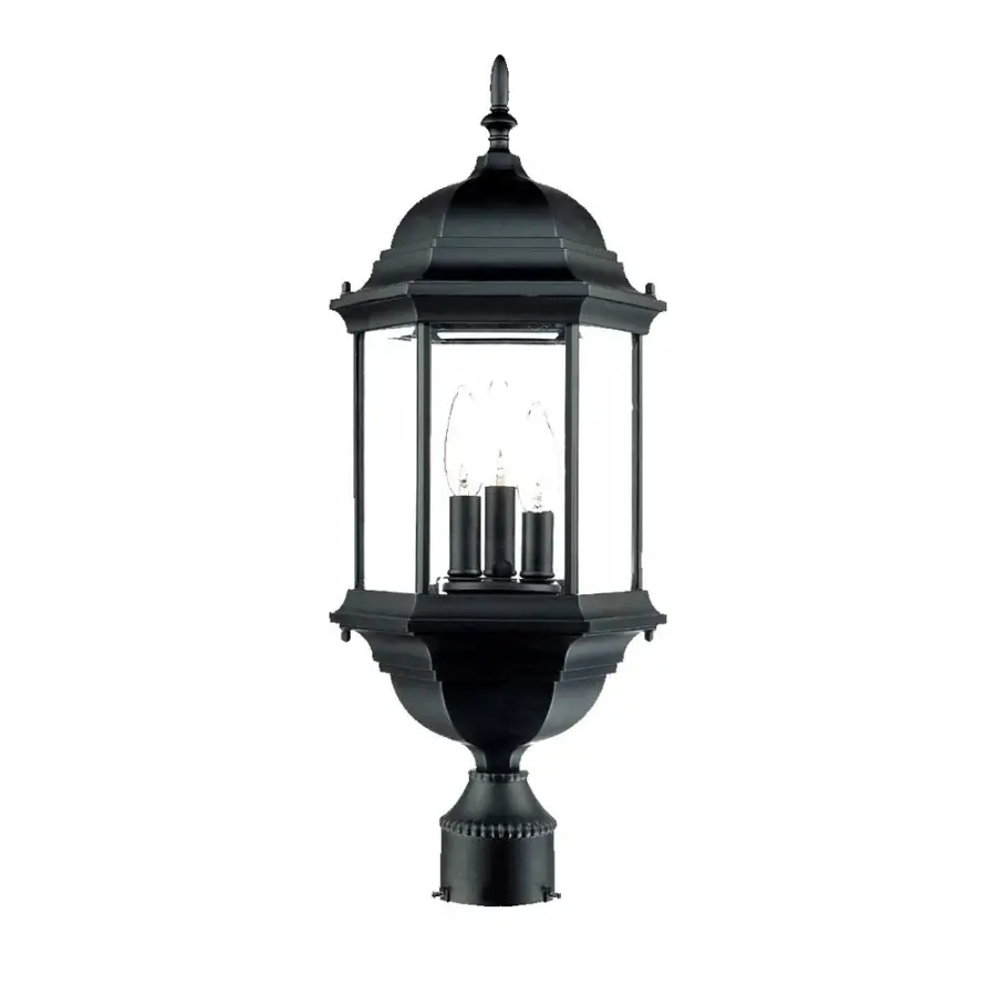 Madison 3-Light Outdoor Post Mount in Matte Black