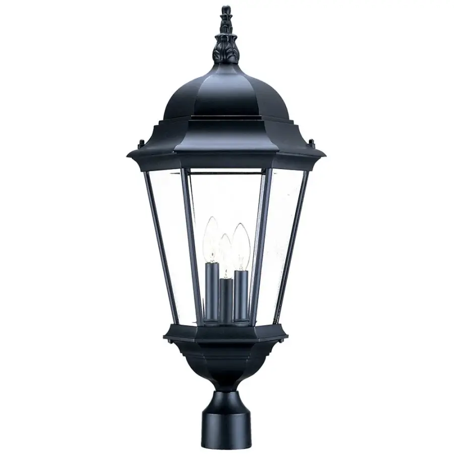 Richmond 3-Light Outdoor Post Mount in Matte Black - Image 1