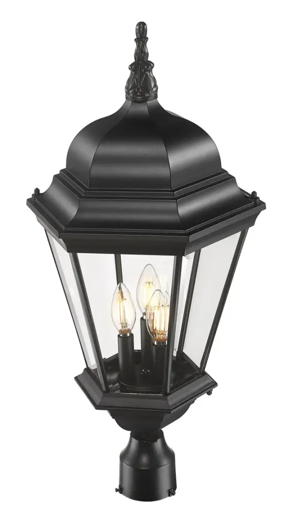 Richmond 3-Light Outdoor Post Mount in Matte Black - Image 4