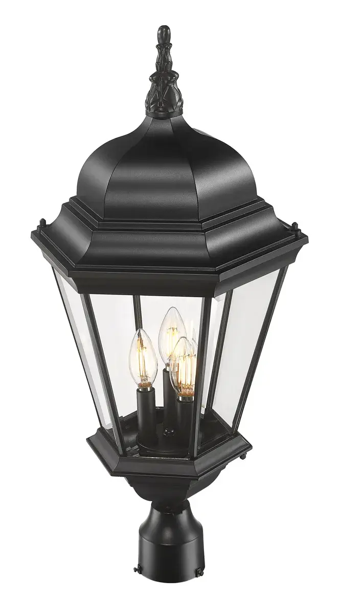 Richmond 3-Light Outdoor Post Mount in Matte Black - Image 4