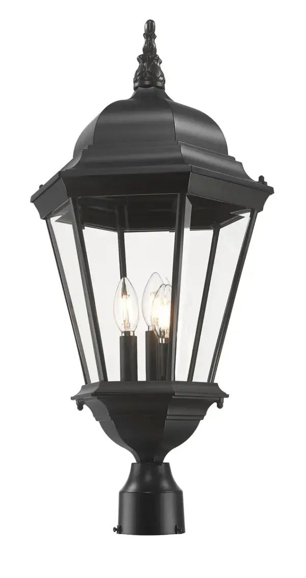 Richmond 3-Light Outdoor Post Mount in Matte Black - Image 5