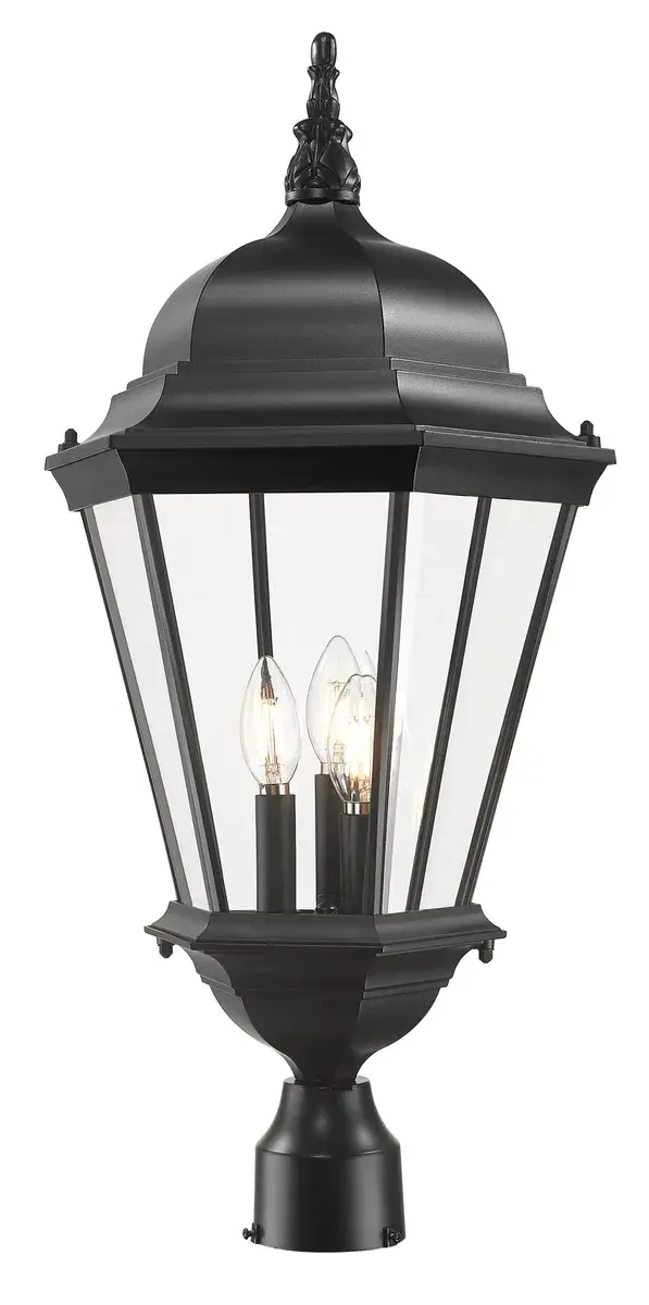 Richmond 3-Light Outdoor Post Mount in Matte Black - Image 6