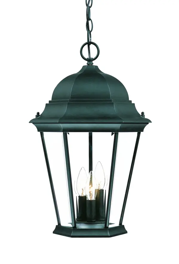 The Richmond 3-Light Hanging Lantern combines traditional design with modern durability. Cast aluminum construction ensures weather resistance, while clear beveled glass panels create beautiful light diffusion for outdoor spaces.