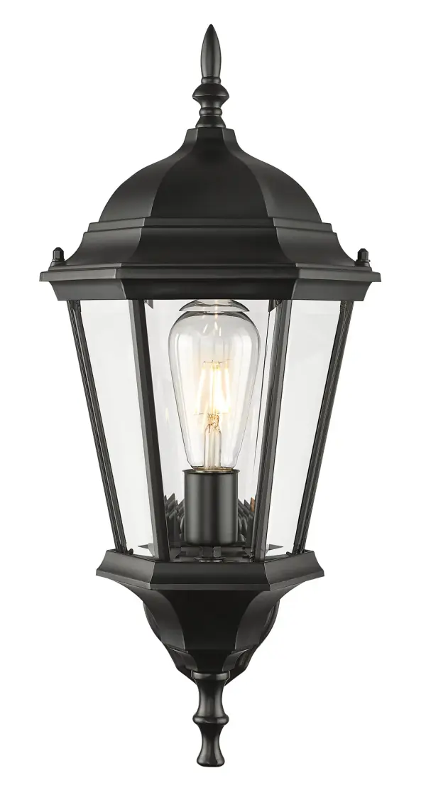 The Richmond wall lantern combines traditional styling with modern durability. Its cast aluminum construction and clear beveled glass create timeless curb appeal while standing up to outdoor elements. - alternate view