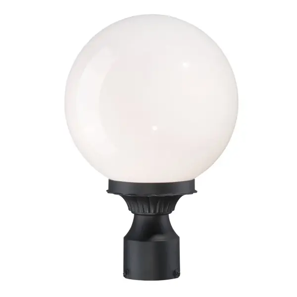 The Havana post mount combines timeless globe design with contemporary matte black aluminum construction. Its compact 14.5-inch height and weather-resistant materials make it ideal for pathways, driveways, and entryways.