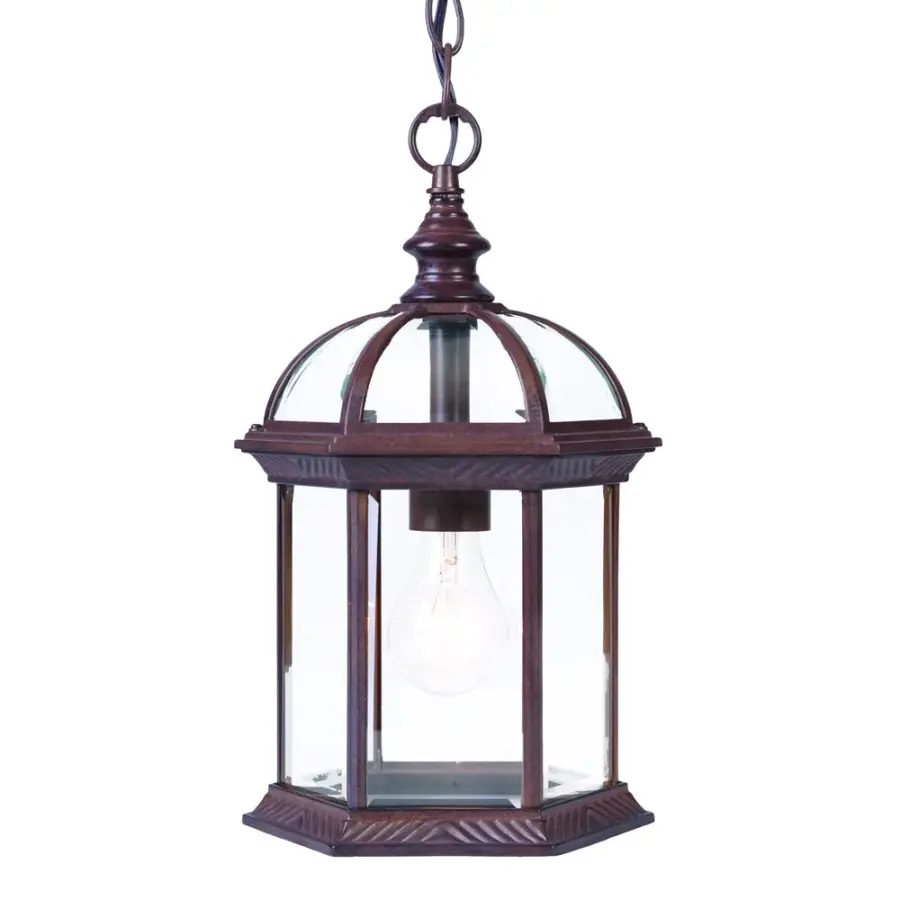 Dover 1-Light Hanging Lantern in Burled Walnut