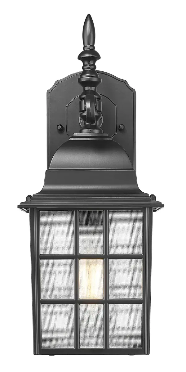 The Nautica wall sconce brings timeless nautical charm to outdoor spaces with its cast aluminum construction and acid-etched glass. At 15" tall, it provides excellent illumination while maintaining a compact profile. - alternate view