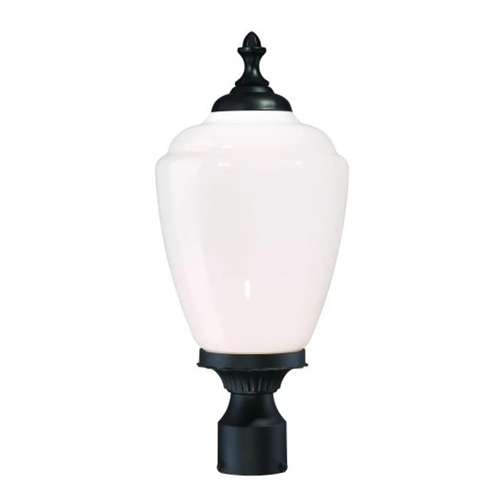 Acorn 1-Light Post Mount in Matte Black
