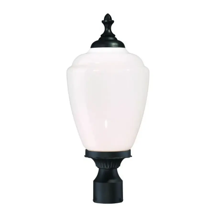 Acorn 1-Light Post Mount in Matte Black