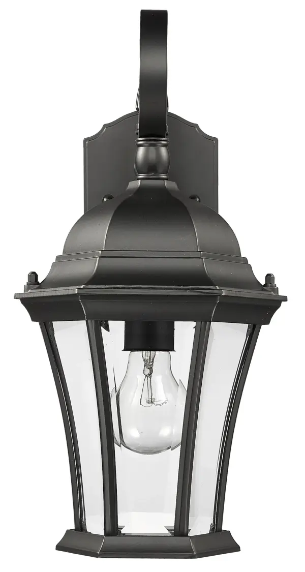 The New Orleans wall sconce combines traditional styling with modern durability. Featuring cast aluminum construction and clear beveled glass, this fixture delivers reliable outdoor lighting with timeless appeal. - alternate view