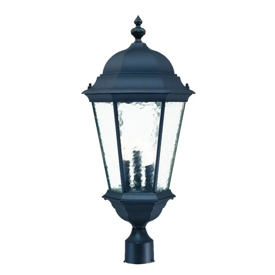 Telfair 3-Light Outdoor Post Mount in Matte Black