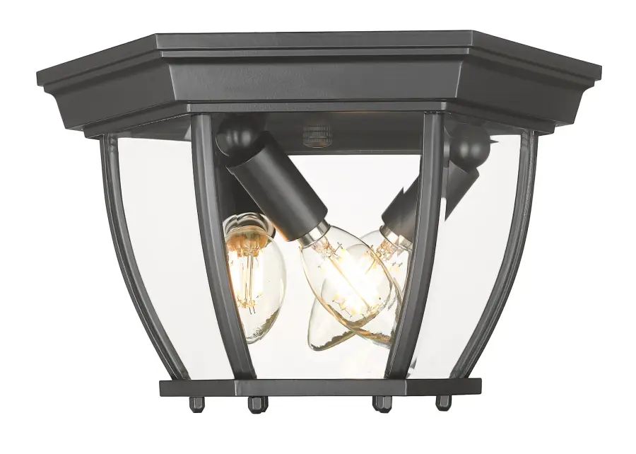 Outdoor Flush Mount 3-Light Ceiling Fixture - Image 2