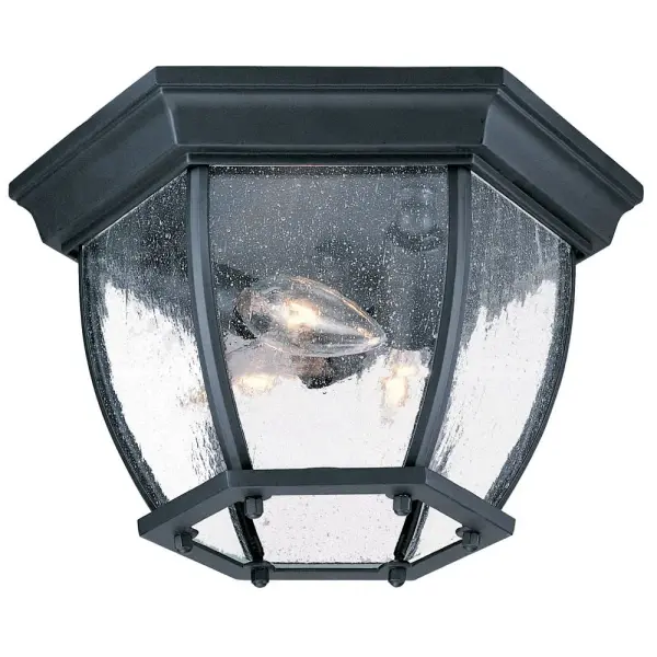 This 3-light outdoor flush mount combines durable cast aluminum construction with clear seeded glass for a versatile industrial look. At just 6.5" high, it's perfect for low-clearance outdoor spaces while providing ample illumination.