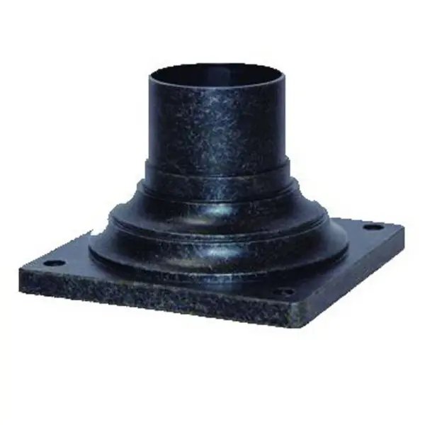 This compact pier mount adapter provides a sturdy foundation for outdoor post lights. Constructed from cast aluminum with a stone finish, it offers weather resistance and reliable mounting for residential and commercial applications.