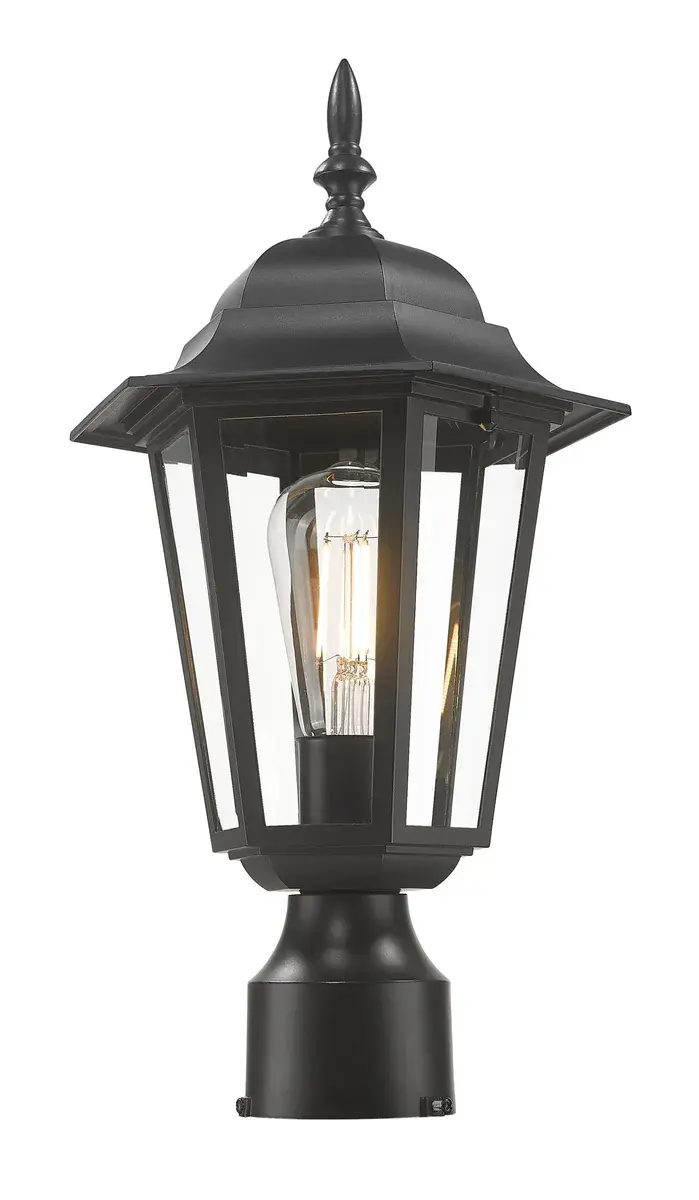 Camelot 1-Light Outdoor Post Mount in Matte Black - Image 2