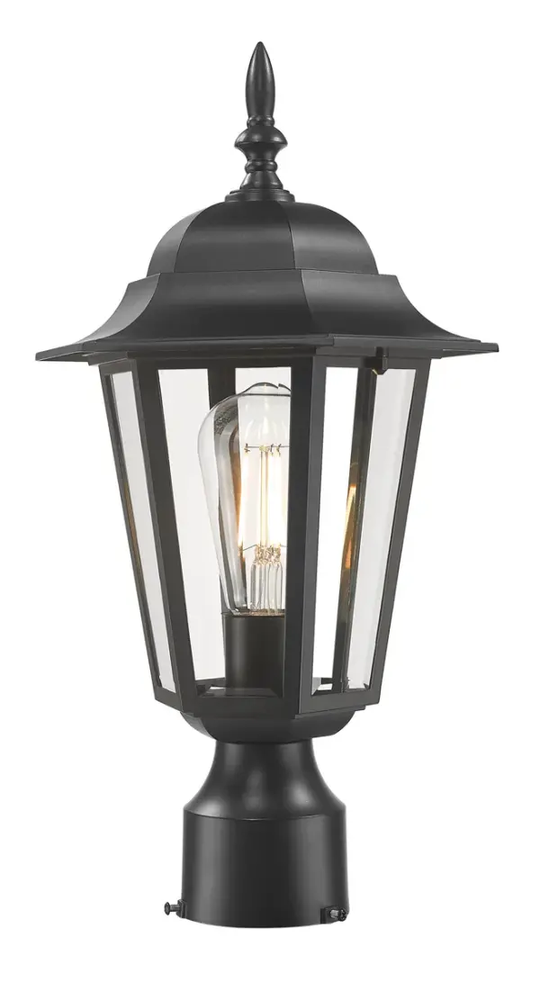 Camelot 1-Light Outdoor Post Mount in Matte Black - Image 3
