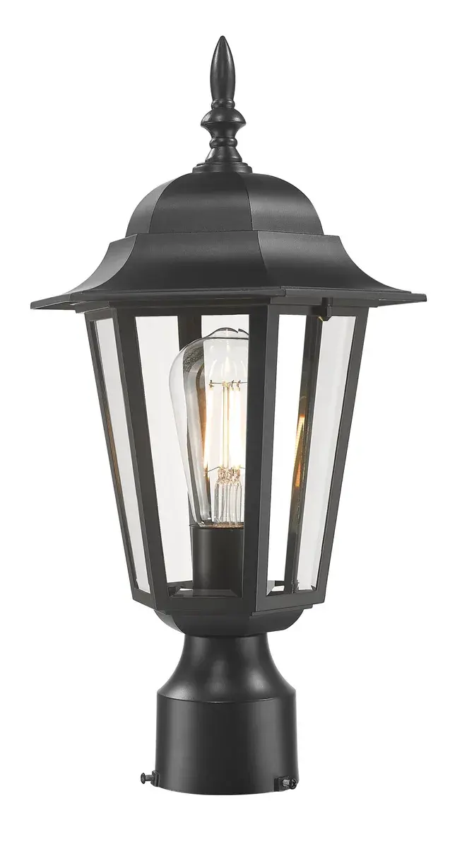 Camelot 1-Light Outdoor Post Mount in Matte Black - Image 3