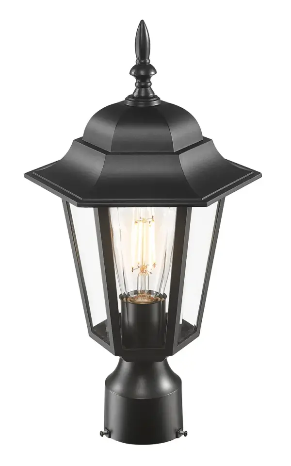 Camelot 1-Light Outdoor Post Mount in Matte Black - Image 4