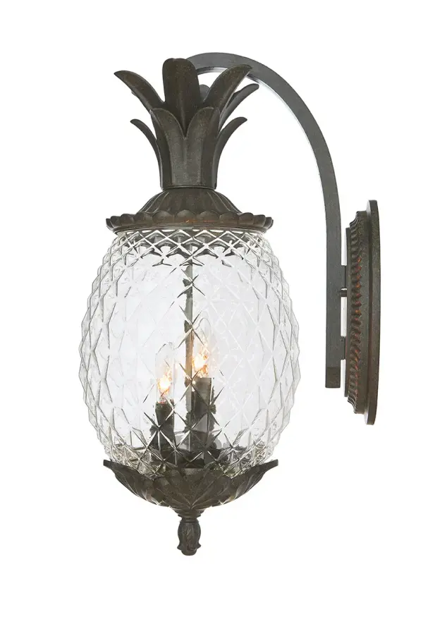 Tropical-Inspired Outdoor Wall Sconce with Distinctive Pineapple Glass - Image 4