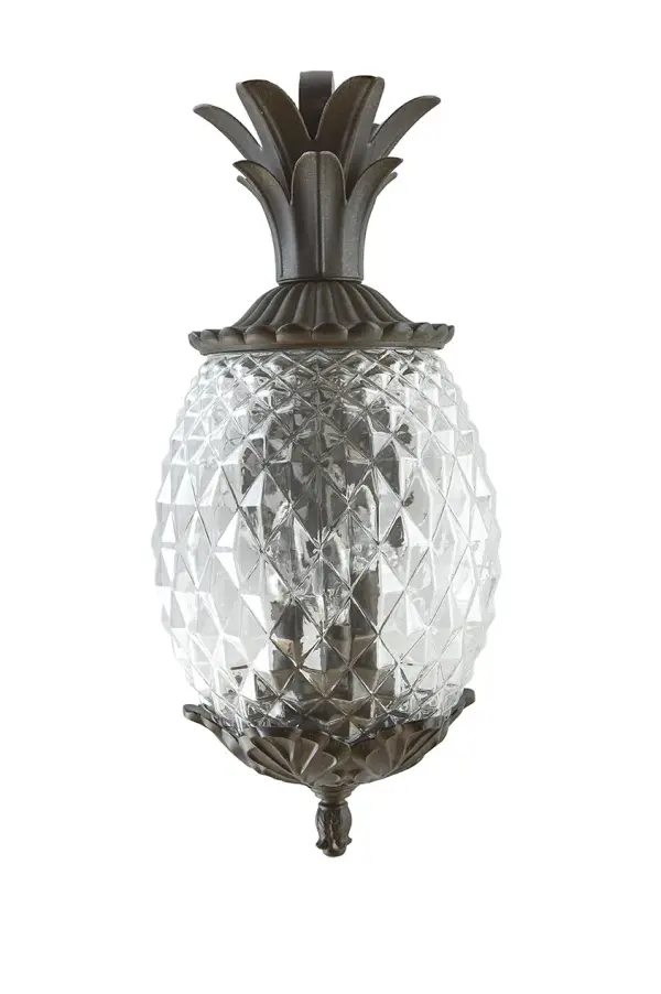Tropical-Inspired Outdoor Wall Sconce with Distinctive Pineapple Glass - Image 5