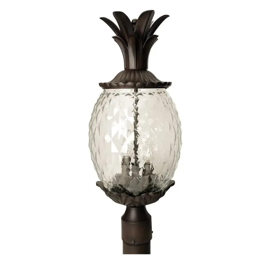 Lanai 3-Light Post Mount in Black Coral
