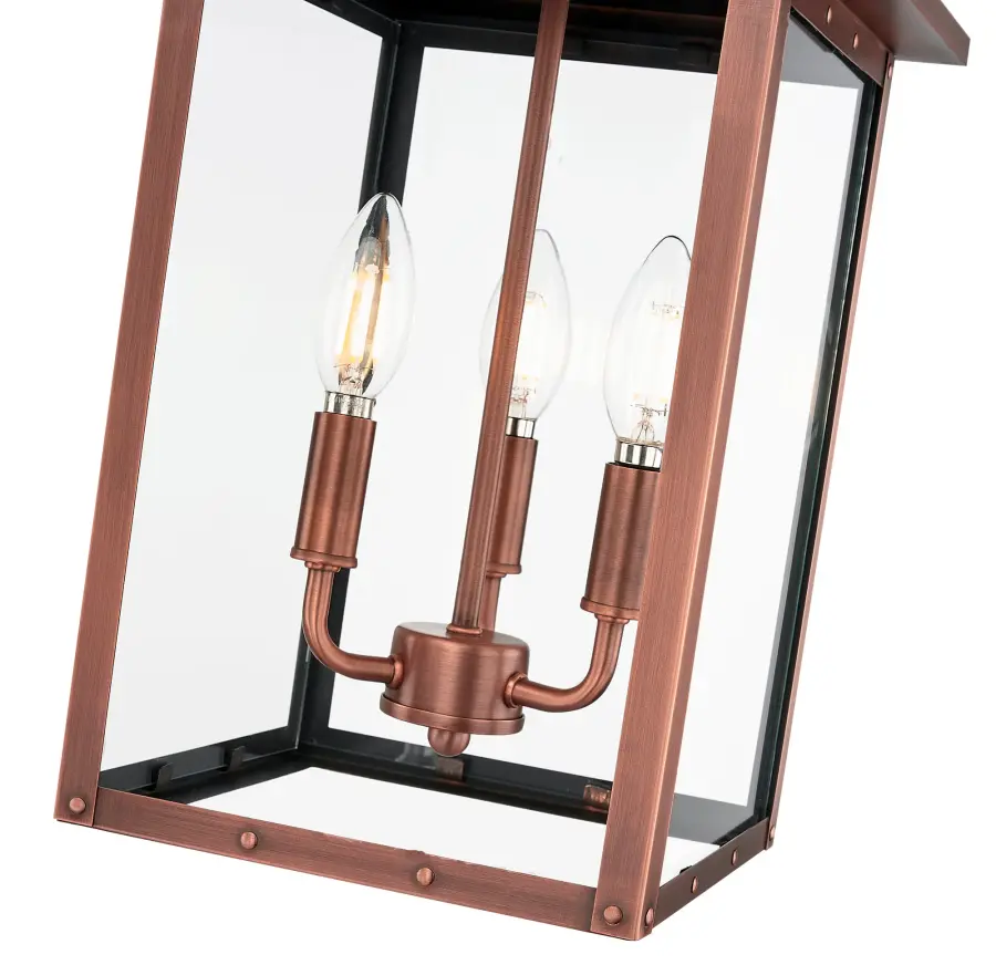 St. Charles 3-Light Hanging Lantern in Copper Patina - Image 4