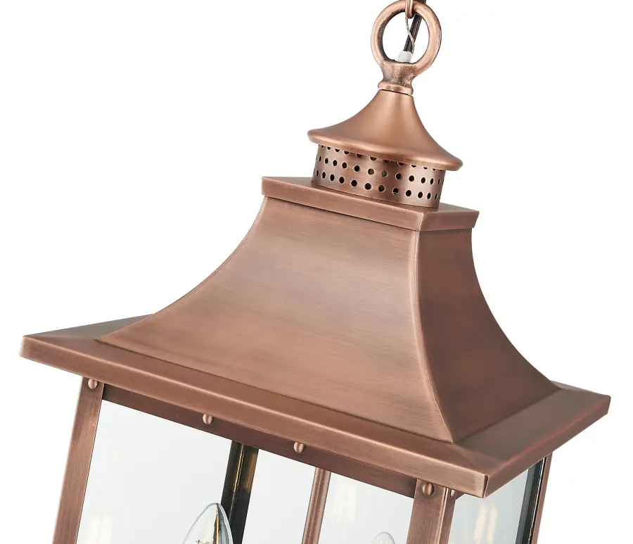 St. Charles 3-Light Hanging Lantern in Copper Patina - Image 8