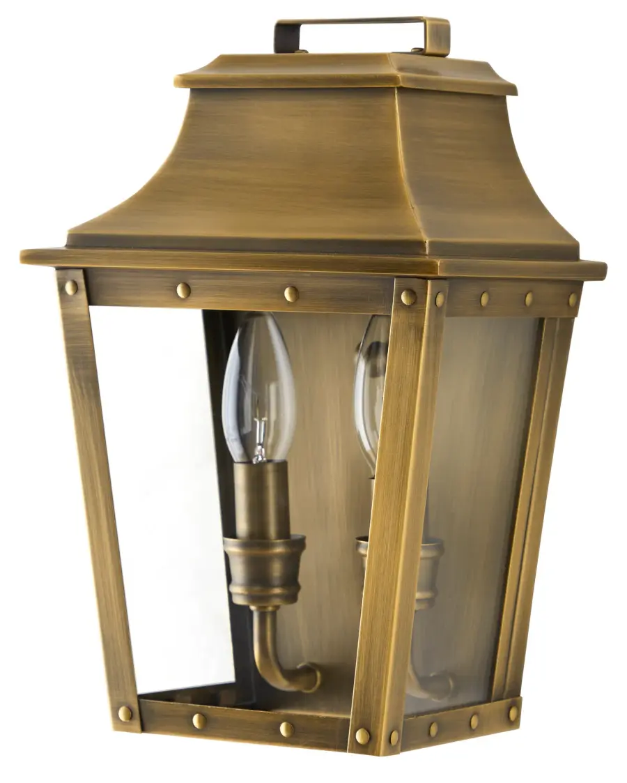 Classic Brass Outdoor Sconce with Timeless Lantern Design - Image 1