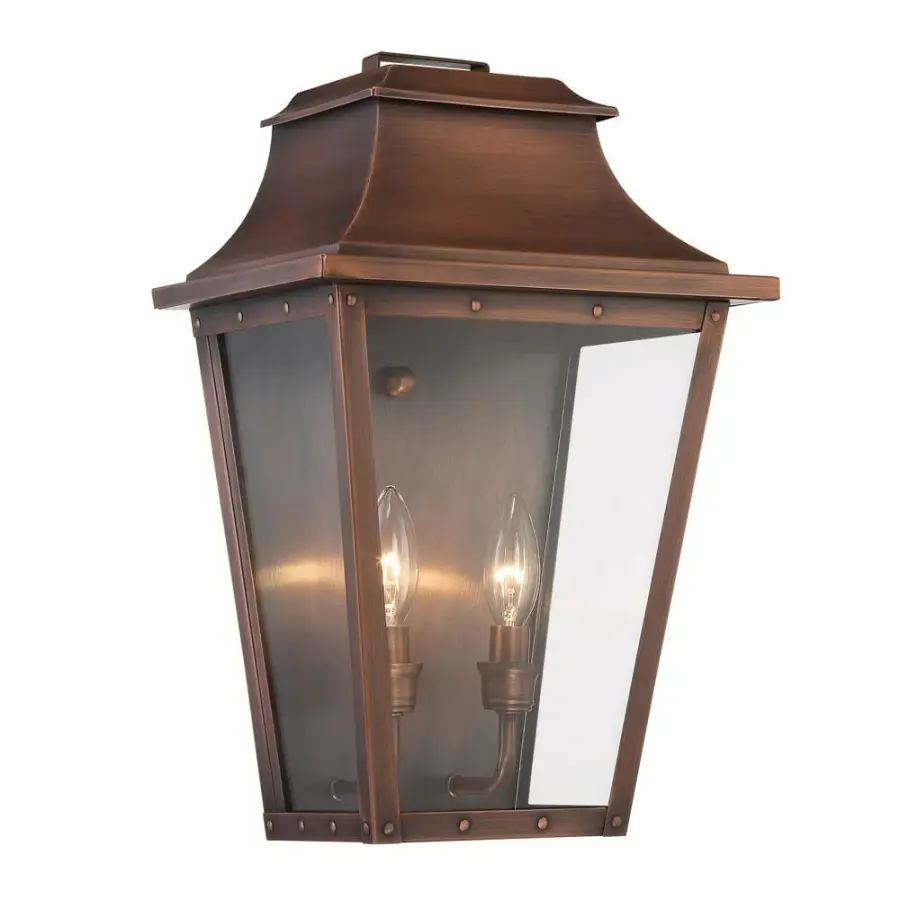Classic Copper Outdoor Sconce with Timeless Patina Finish - Image 1