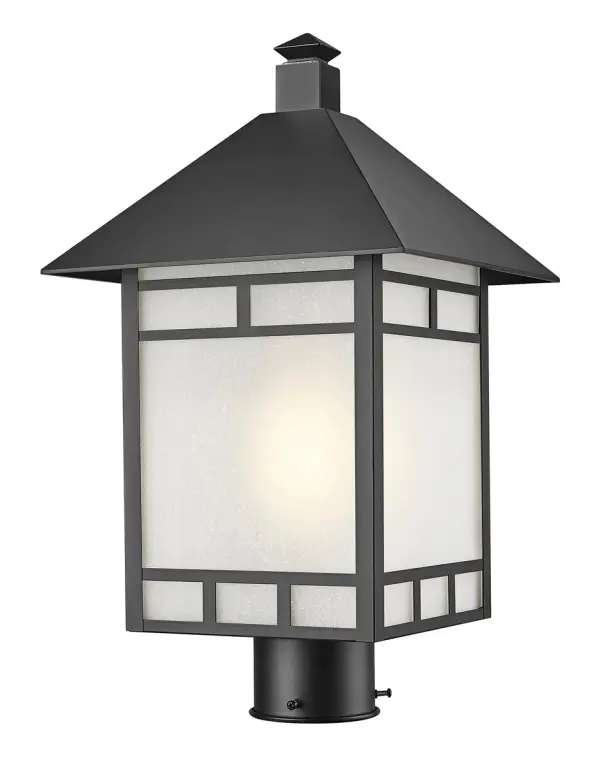 Artisan 1-Light Outdoor Post Mount in Matte Black - Image 2
