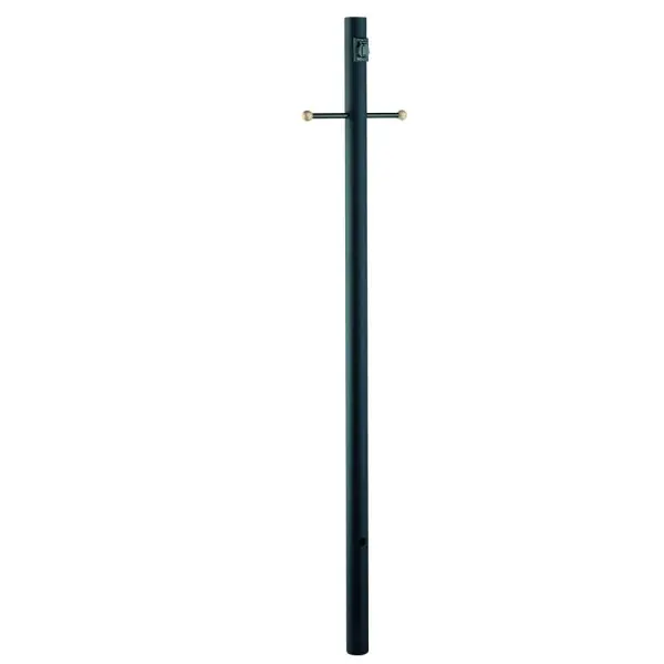 This 7-foot aluminum lamp post combines durability with functionality, featuring a built-in outlet and crossarm for versatile outdoor lighting installations. The non-rusting construction and powder-coated finish ensure long-lasting performance.