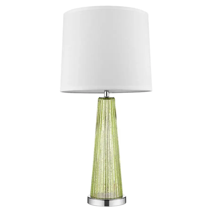 Elegant Chrome Table Lamp with Classic Shantung Shade - Image 1