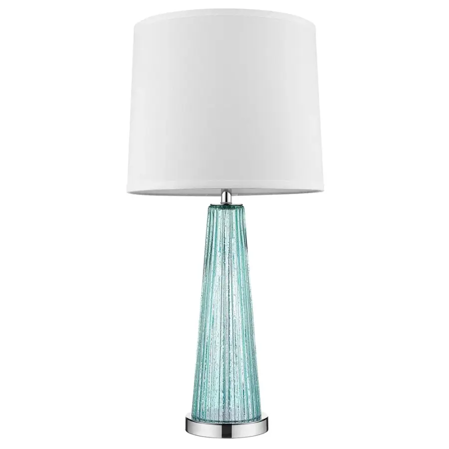 Elegant Chrome Table Lamp with Classic Shantung Shade - Image 1