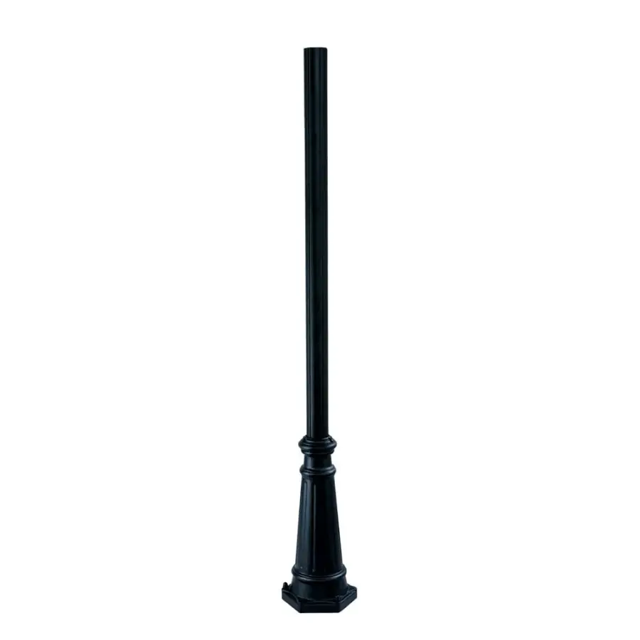 6-Foot Surface Mount Fluted Post in Matte Black