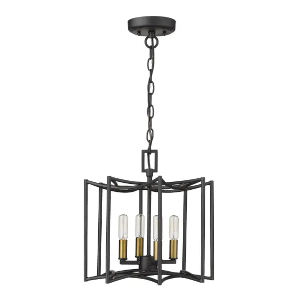 Rhian 4-Light Pendant in Matte Black - Image 1