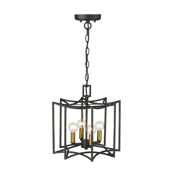 Rhian 4-Light Pendant in Matte Black - Image 3
