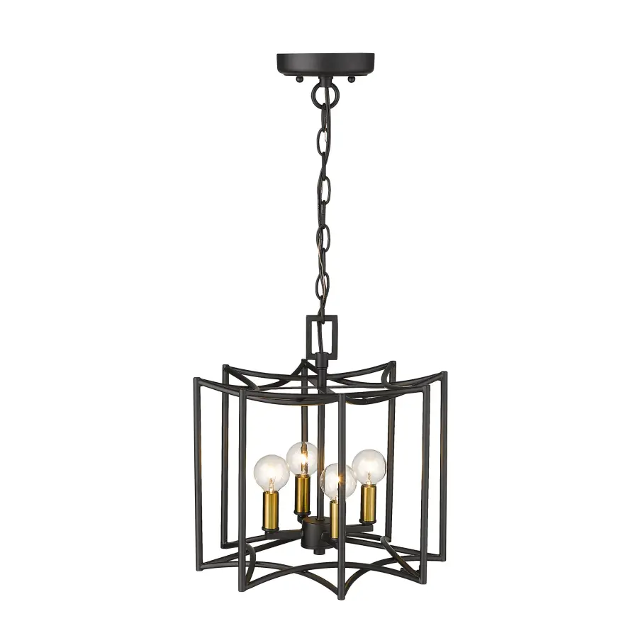 Rhian 4-Light Pendant in Matte Black - Image 3