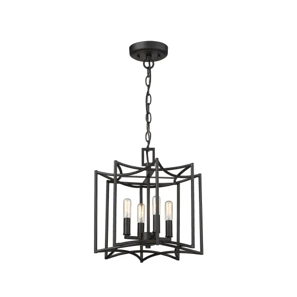 Rhian 4-Light Pendant in Matte Black - Image 4