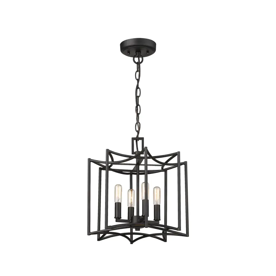 Rhian 4-Light Pendant in Matte Black - Image 4