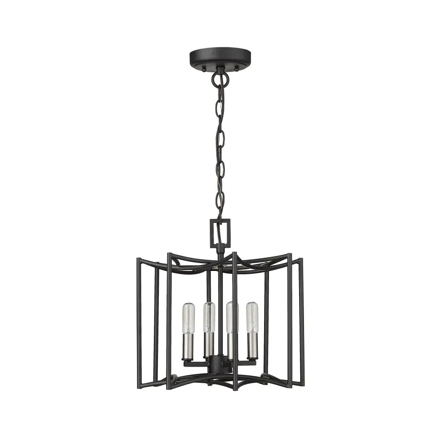 Rhian 4-Light Pendant in Matte Black - Image 5