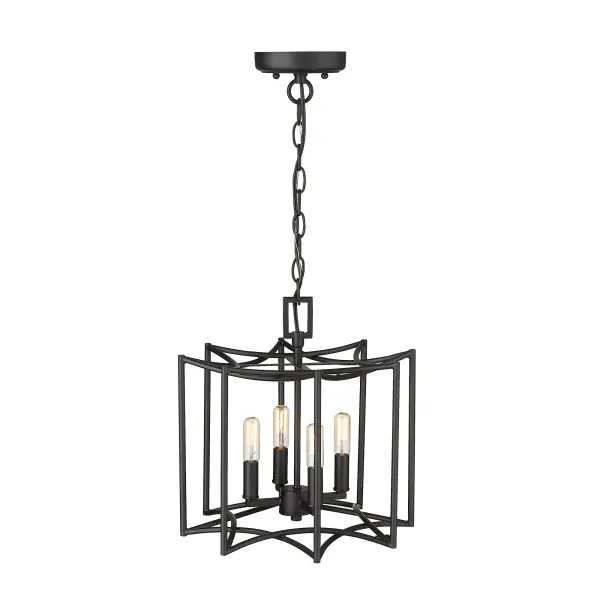 Rhian 4-Light Pendant in Matte Black - Image 6