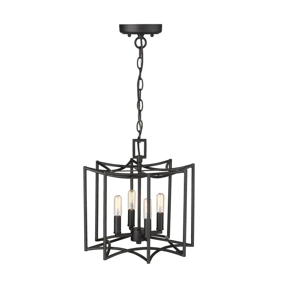 Rhian 4-Light Pendant in Matte Black - Image 6