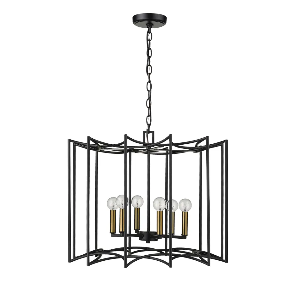 Rhian 6-Light Pendant in Matte Black - Image 2