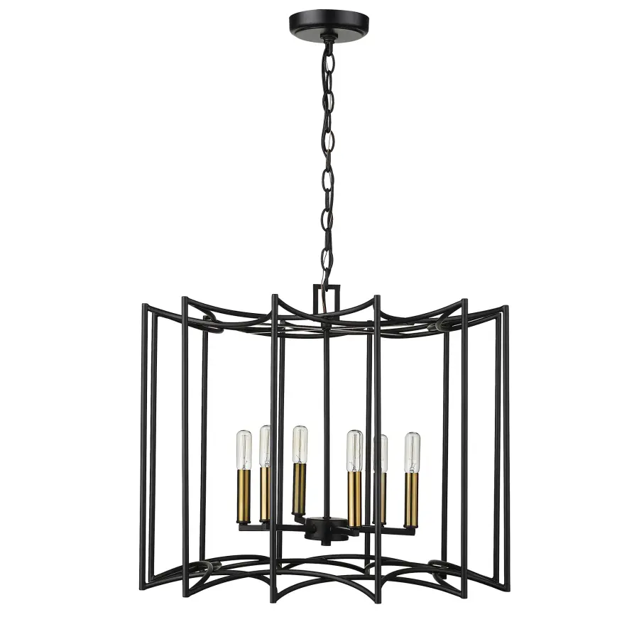 Rhian 6-Light Pendant in Matte Black - Image 4