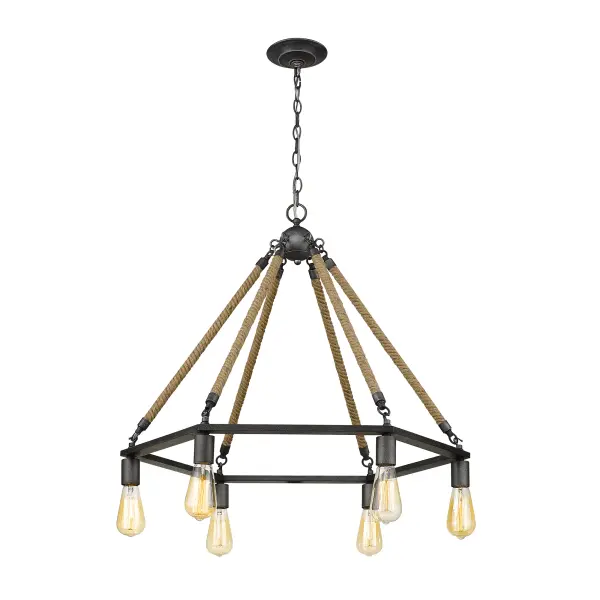 Holden 6-Light Chandelier in Antique Gray - Image 4