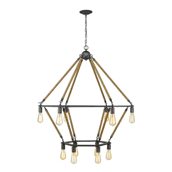 Holden 12-Light Chandelier in Antique Gray - Image 1